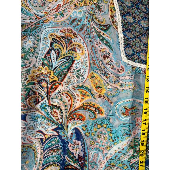 Westport 162 Boho Top Plus 2X Sheer Paisley Crochet Fairy Whimsy Flounce Sleeve - Picture 5 of 12